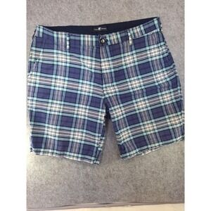 Chase Edward Mens Blue Plaid Cotton Golf Shorts Size 36 CE221-05